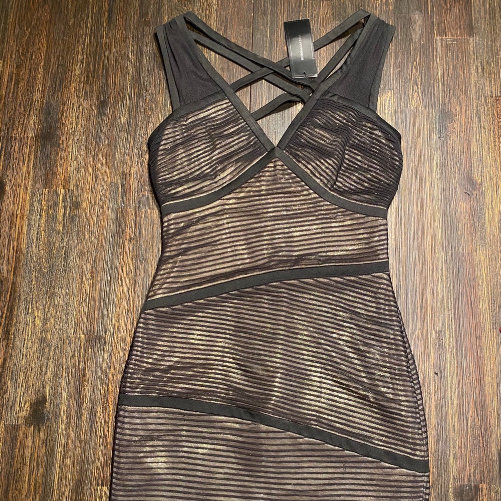 Black mesh with gold shimmery lining